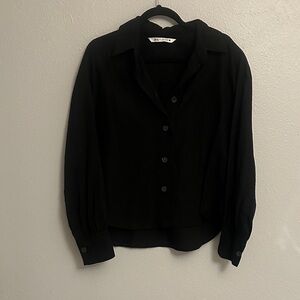 ZARA: Women's Black Button-Up Blouse